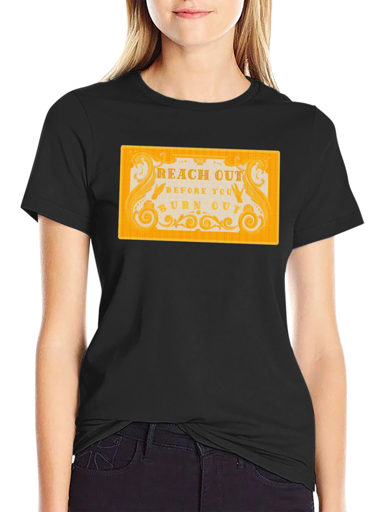 Reach Out T-Shirt - Black Motivational Tee