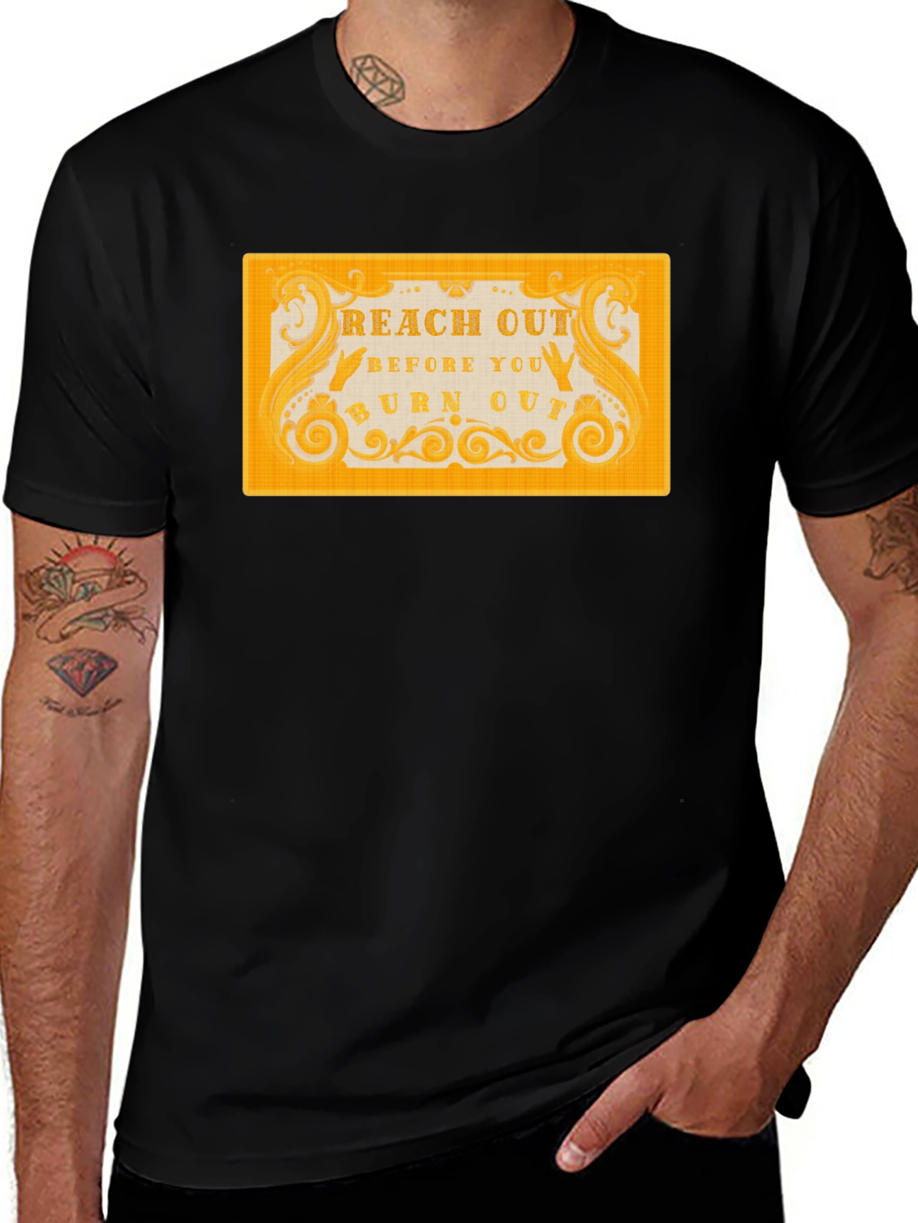 Reach Out T-Shirt - Black Motivational Tee