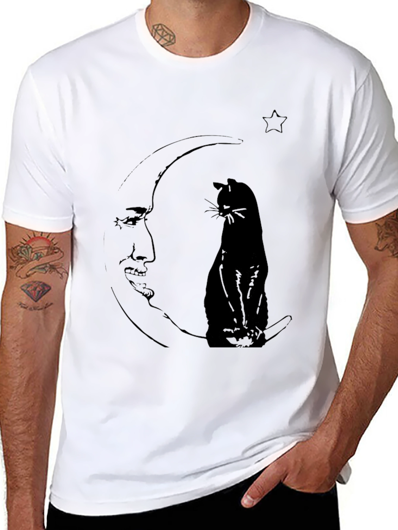 Cat on the Moon Graphic Tee