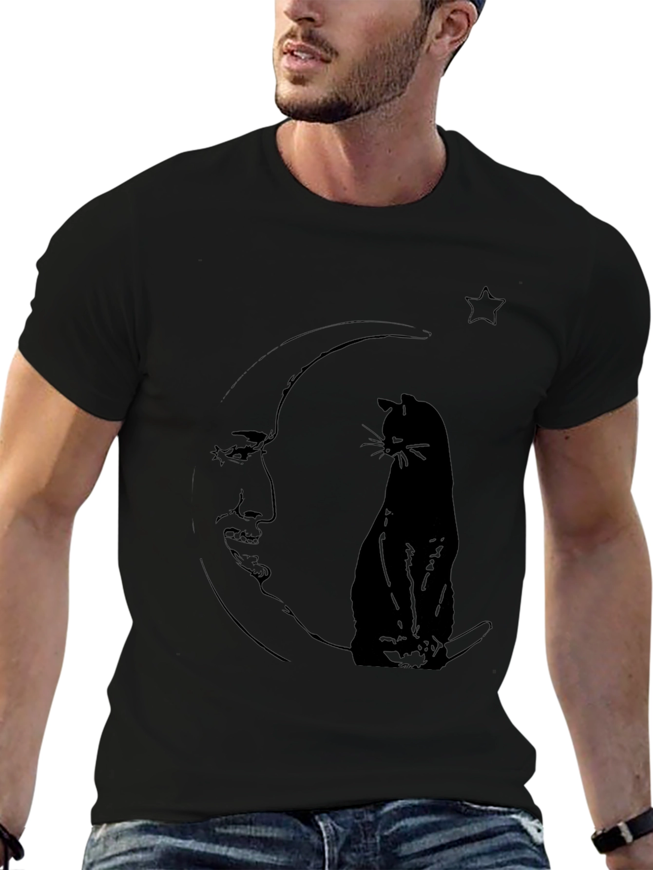 Cat on the Moon Graphic Tee