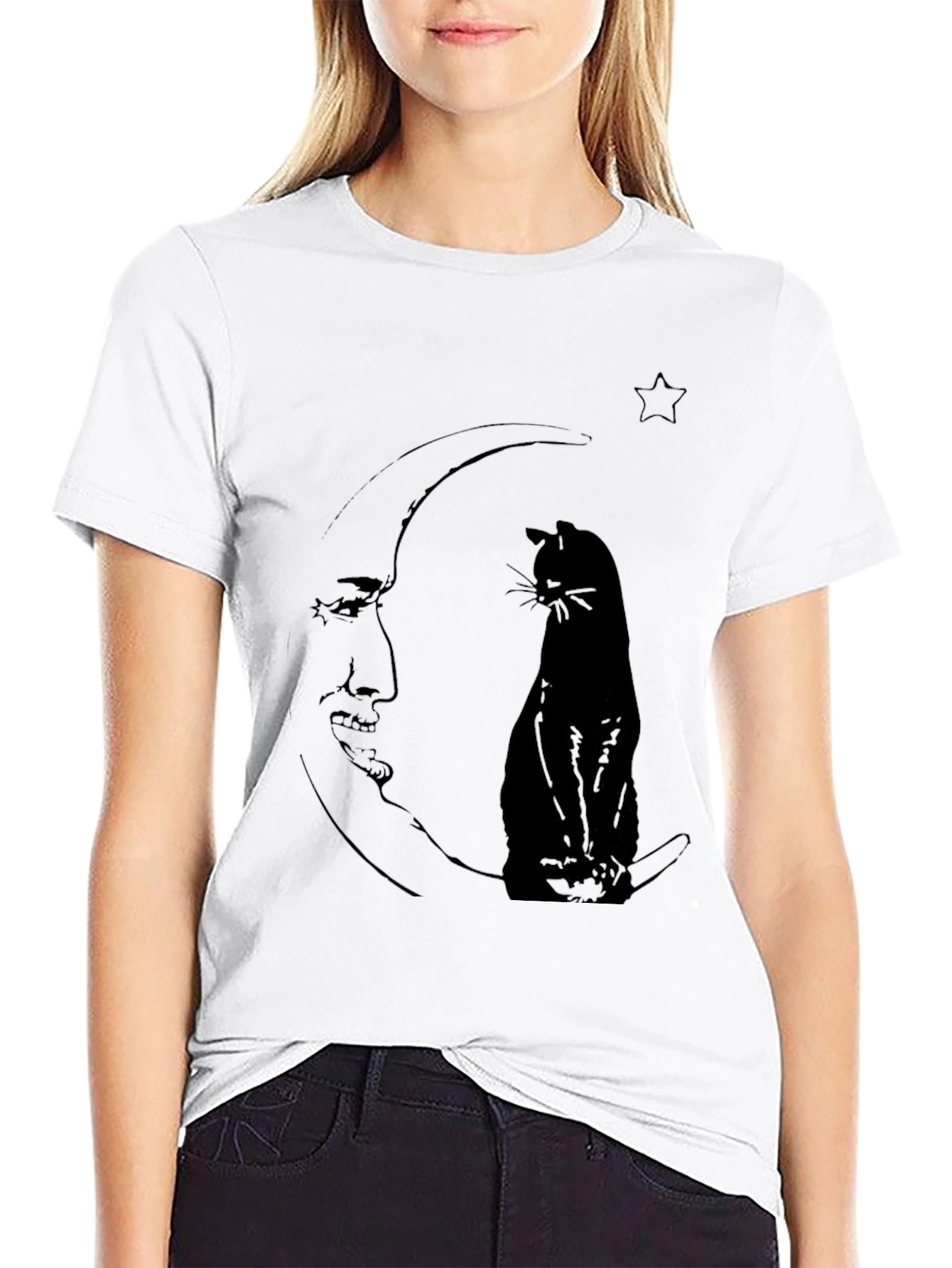 Cat on the Moon Graphic Tee