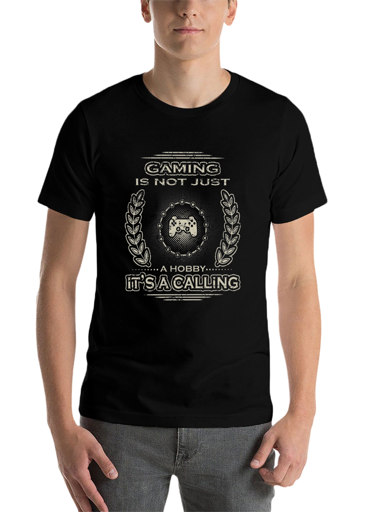 Gaming Is A Calling Black Graphic T-Shirt