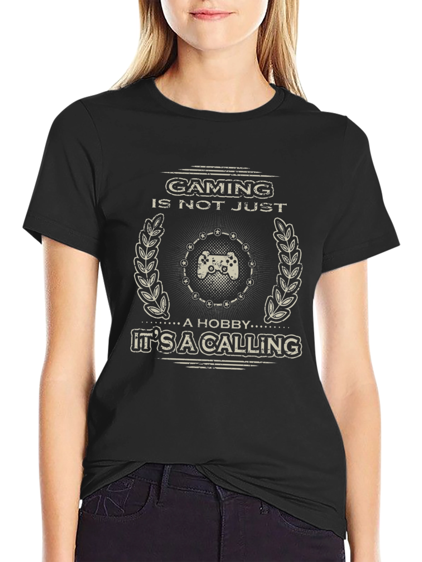 Gaming Is A Calling Black Graphic T-Shirt