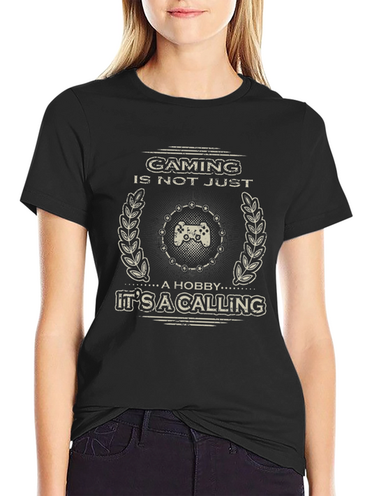 Gaming Is A Calling Black Graphic T-Shirt
