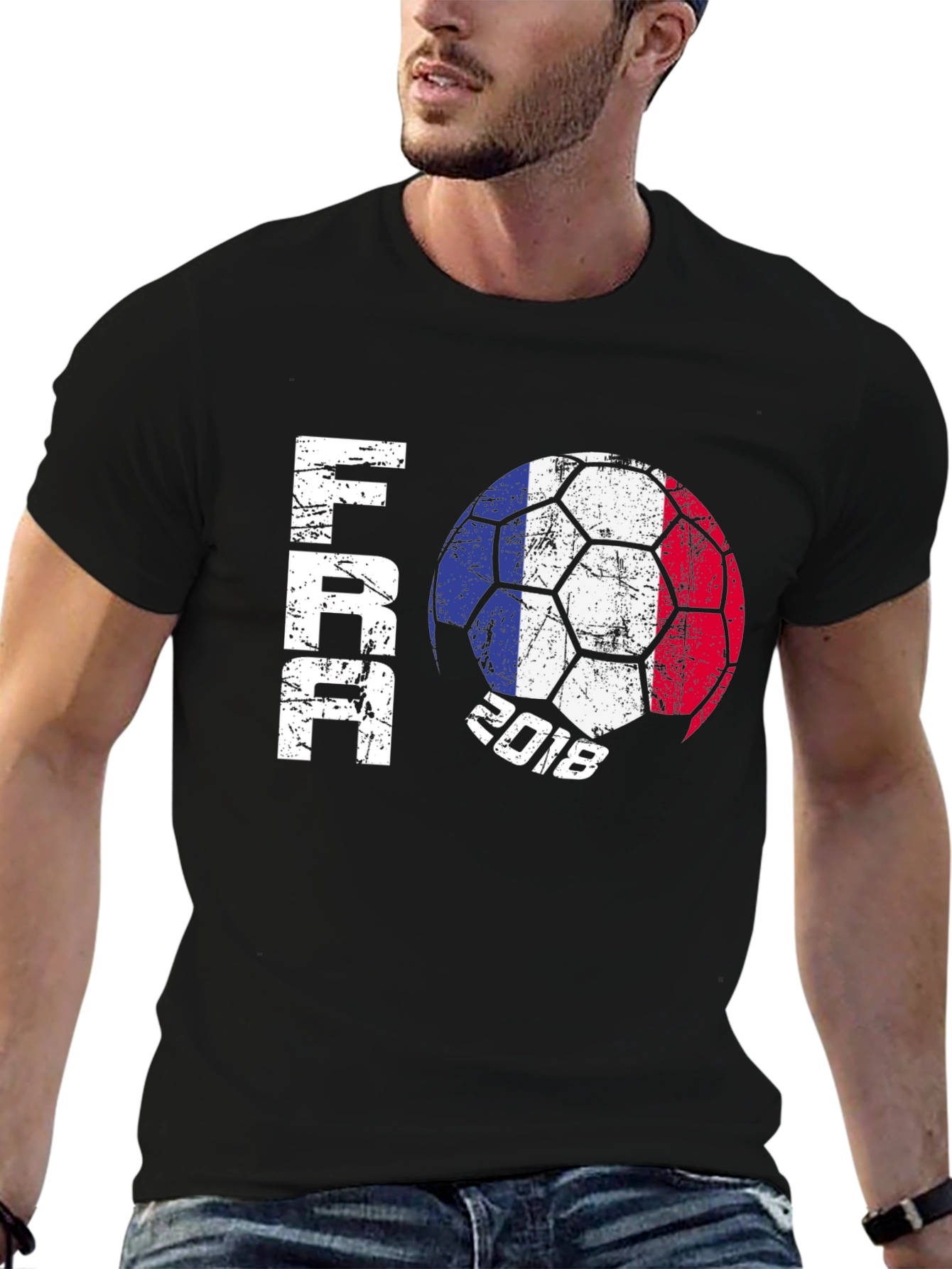 France Soccer Ball 2018 Black Graphic Tee