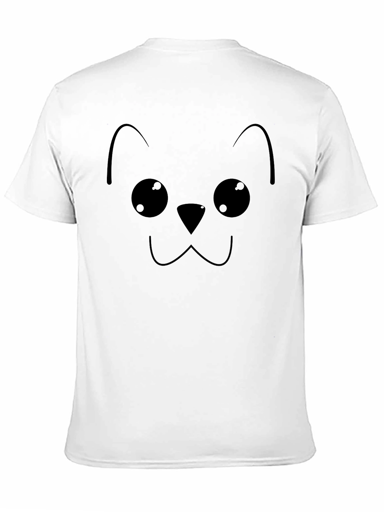 Cute Cat Face Graphic Tee - Black T-Shirt