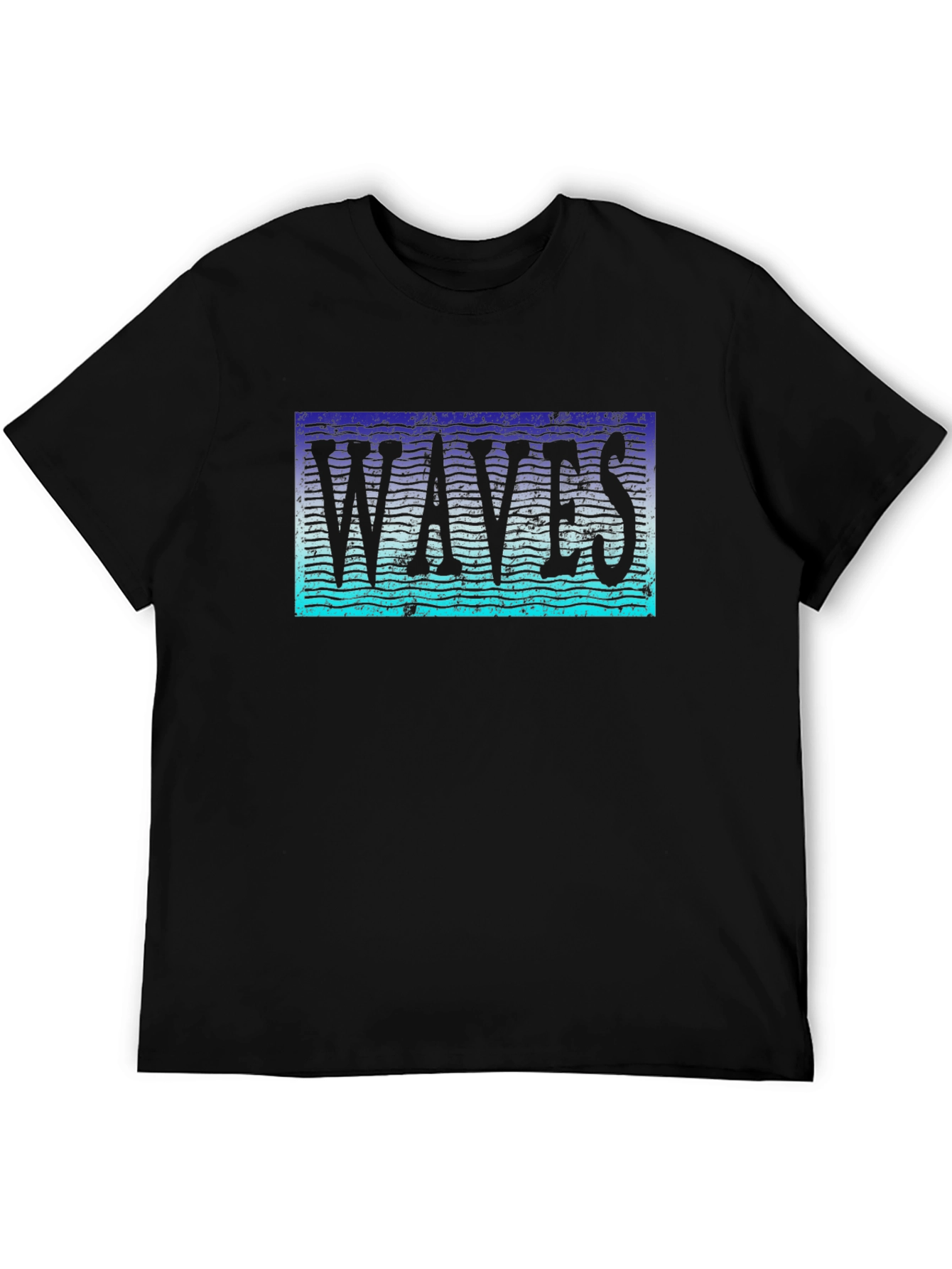 Waves Graphic T-Shirt - Trendy Black Tee