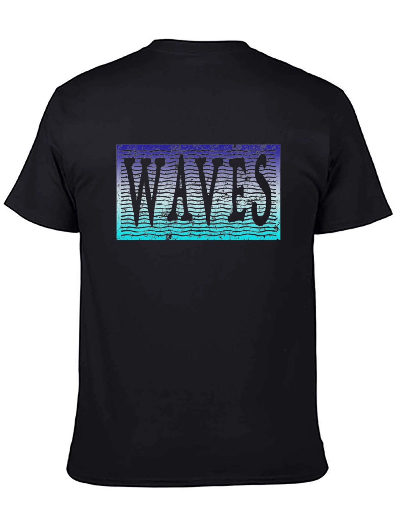 Waves Graphic T-Shirt - Trendy Black Tee
