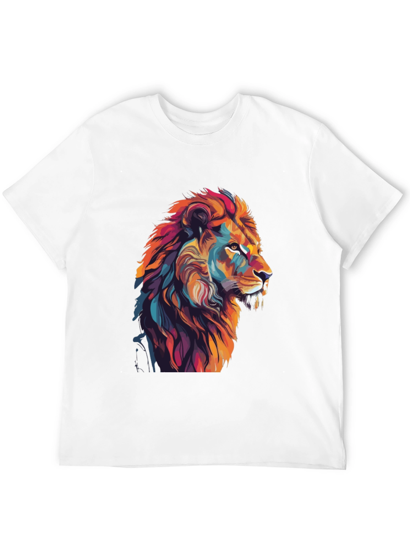 Vibrant Lion Graphic Black T-Shirt