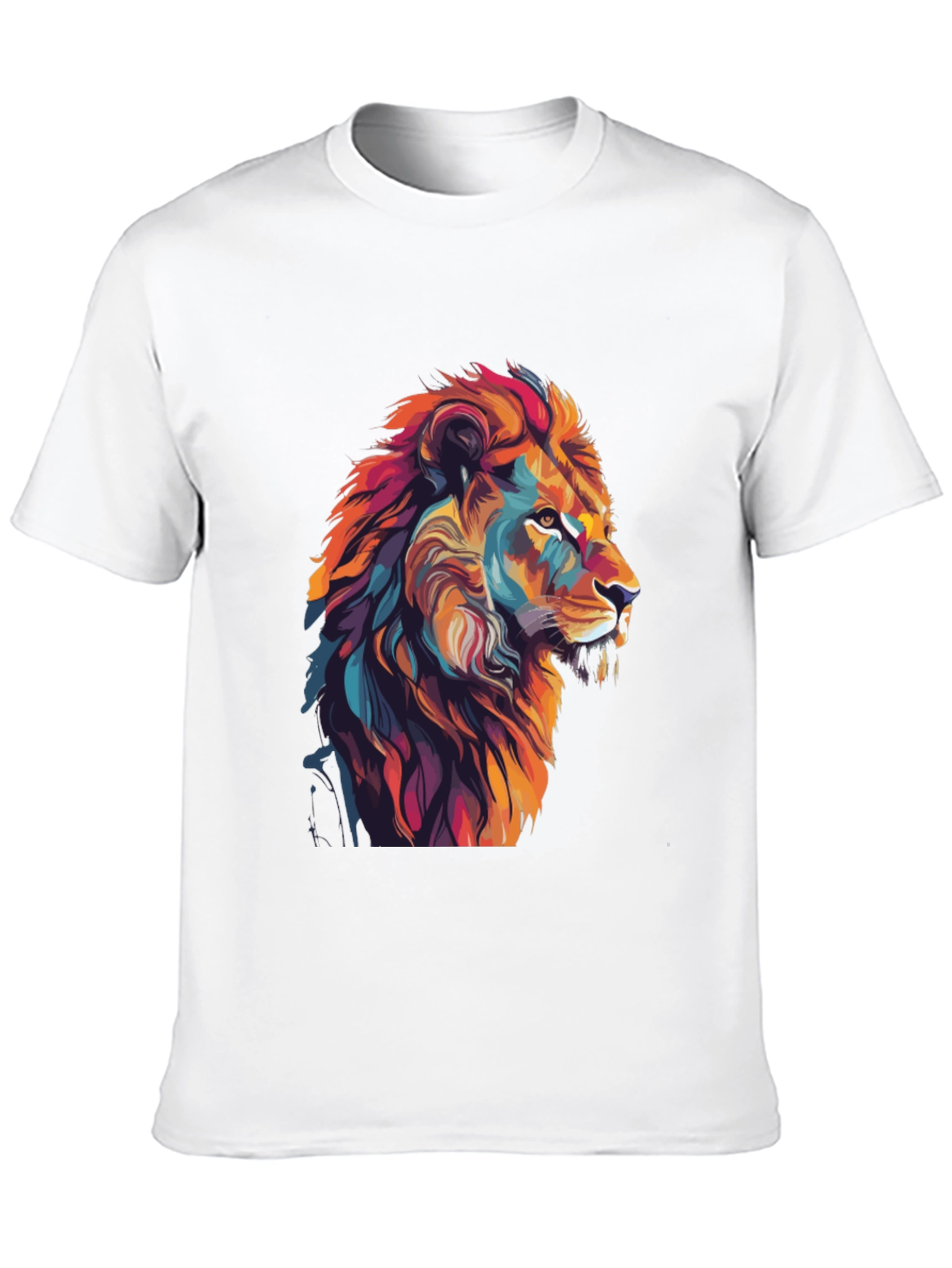 Vibrant Lion Graphic Black T-Shirt