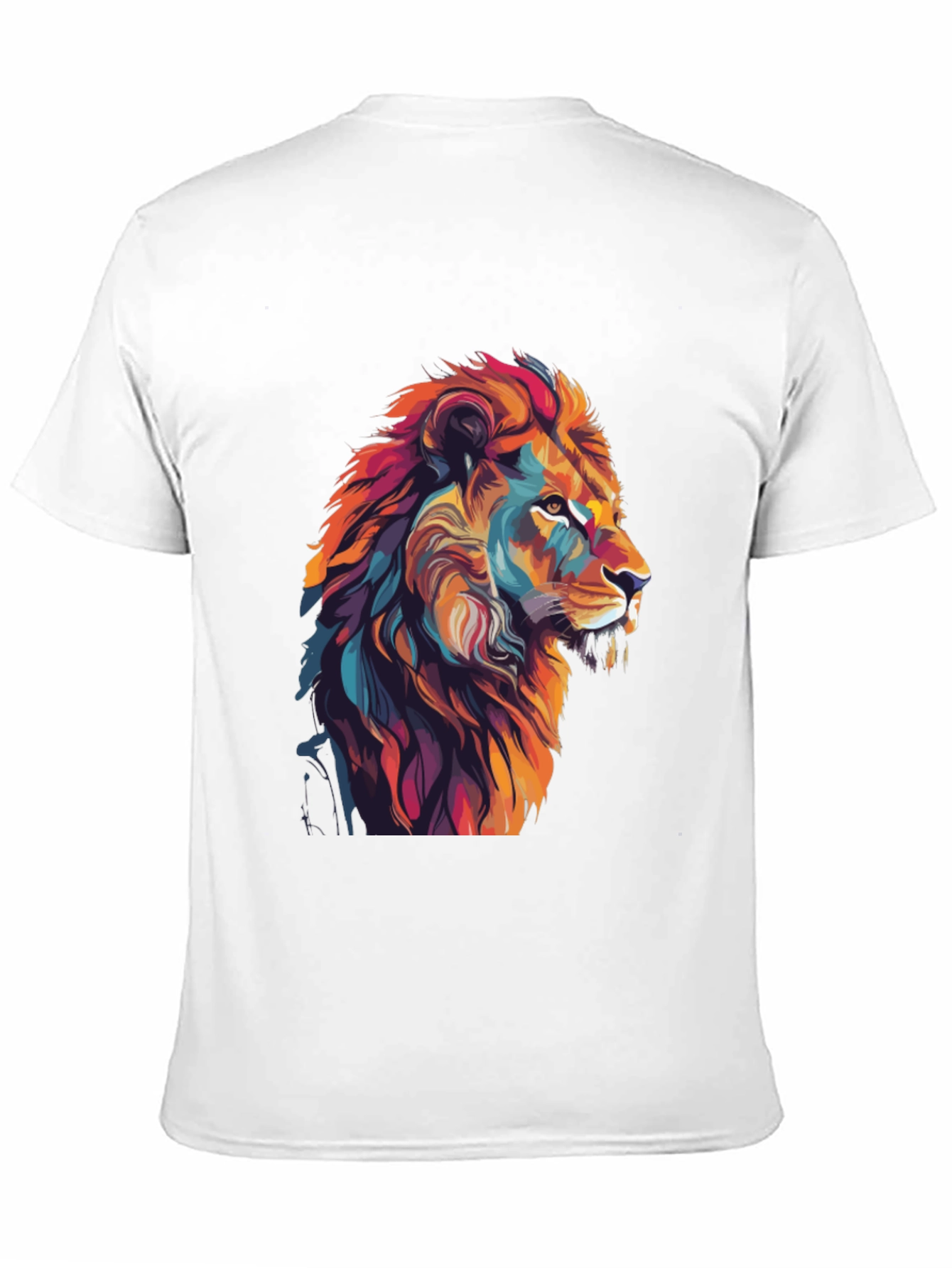 Vibrant Lion Graphic Black T-Shirt