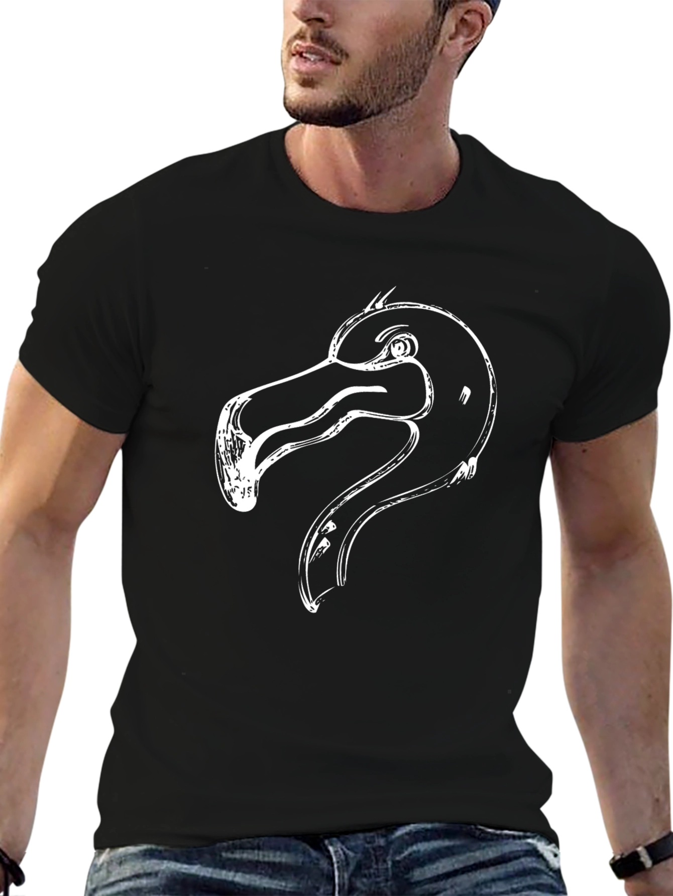 Black Flamingo Graphic Tee - Stylish Mens T-Shirt