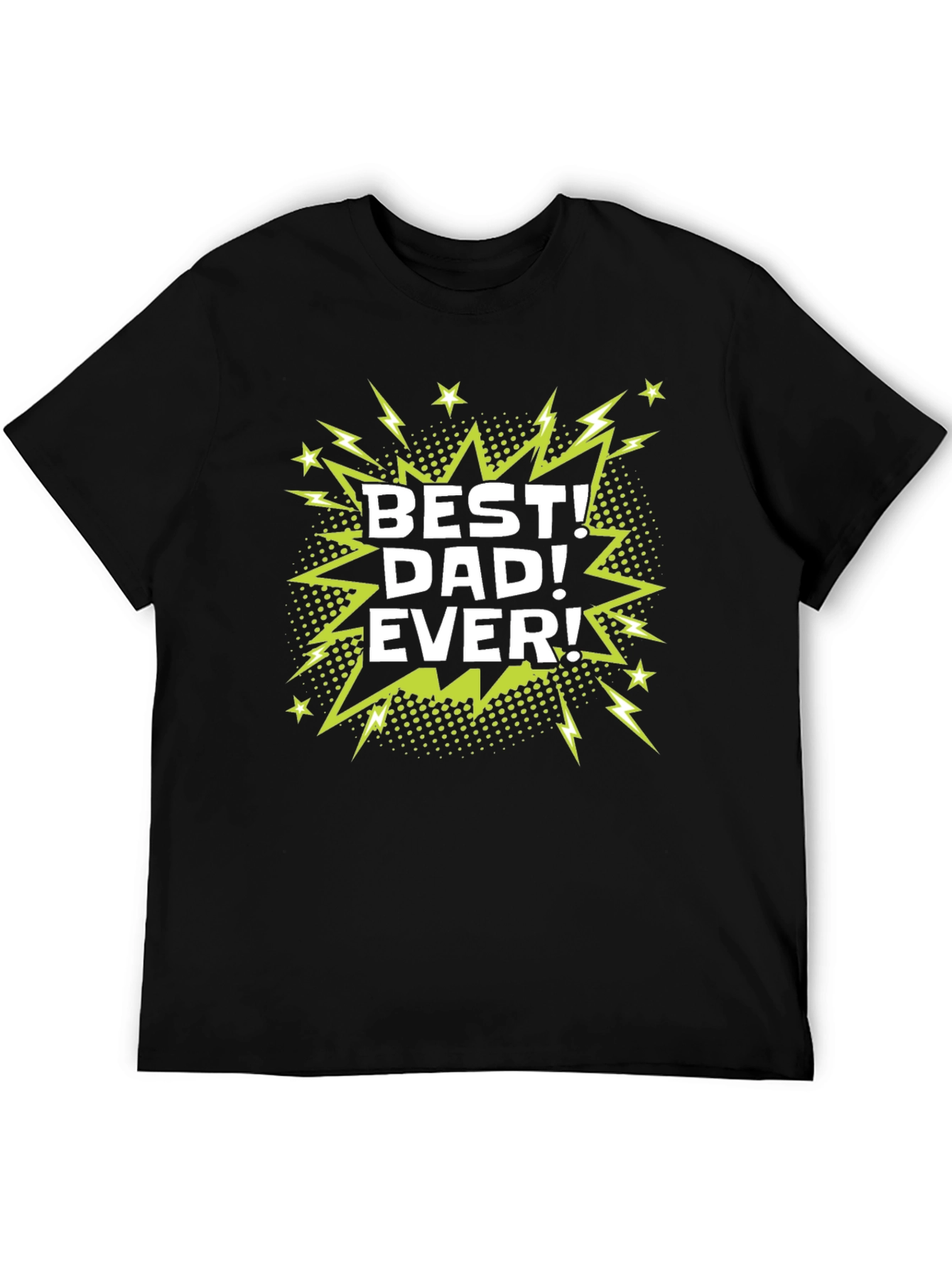 Best Dad Ever Graphic Print Black T-Shirt