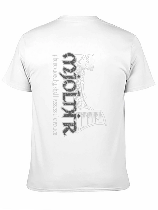 Mjolnir Thor Hammer T-Shirt - If He Be Worthy Norse Viking Tee