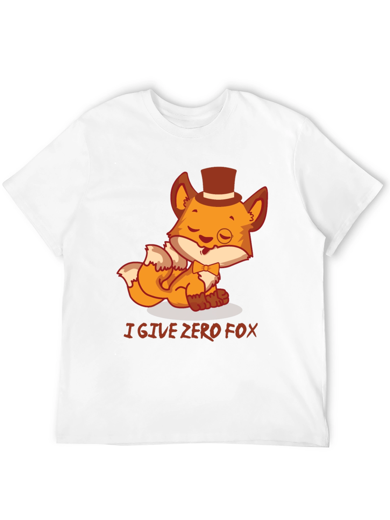 I Give Zero Fox Mens Black Graphic T-Shirt