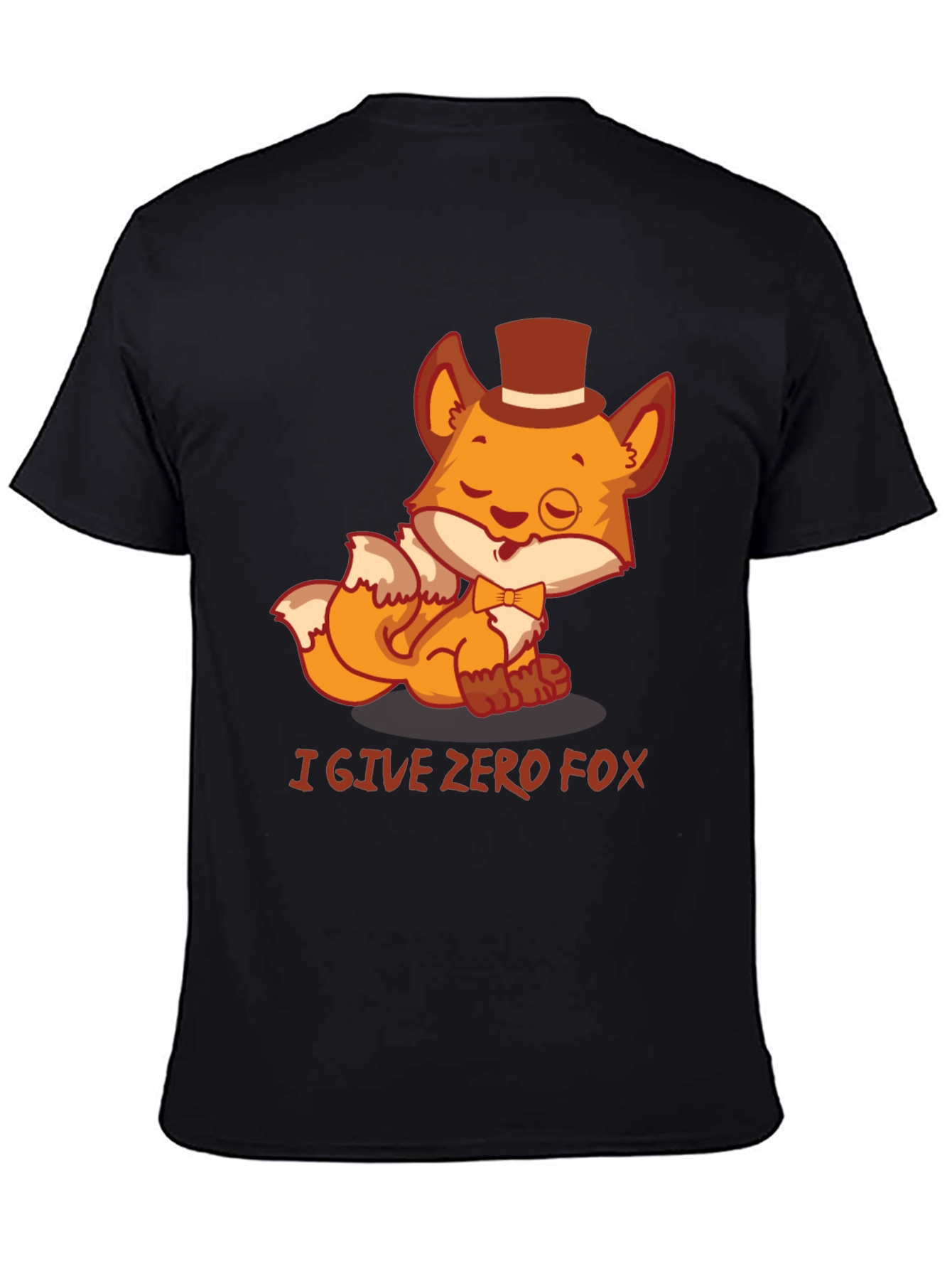 I Give Zero Fox Mens Black Graphic T-Shirt
