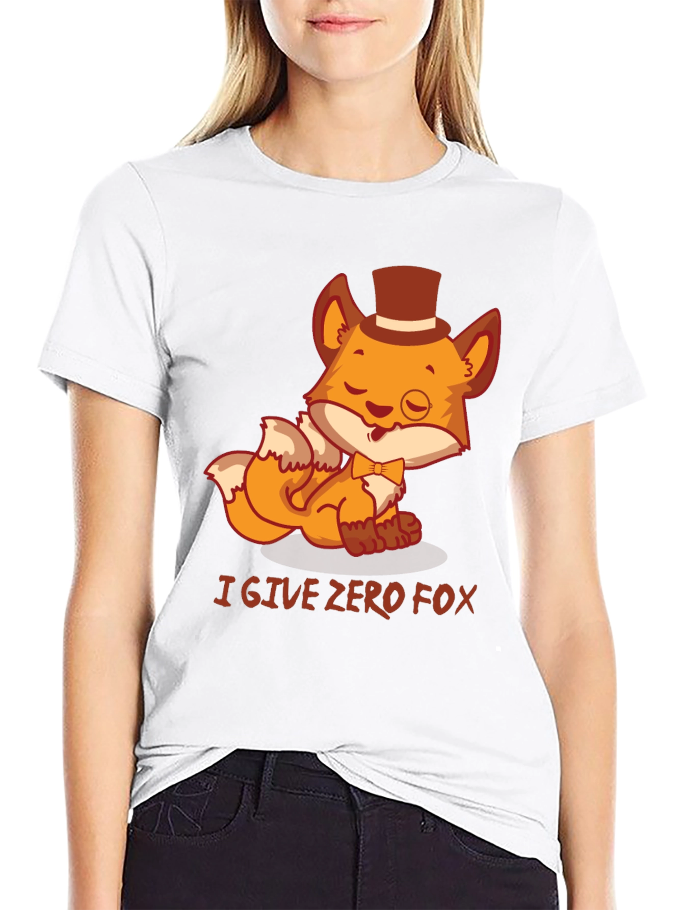 I Give Zero Fox Mens Black Graphic T-Shirt