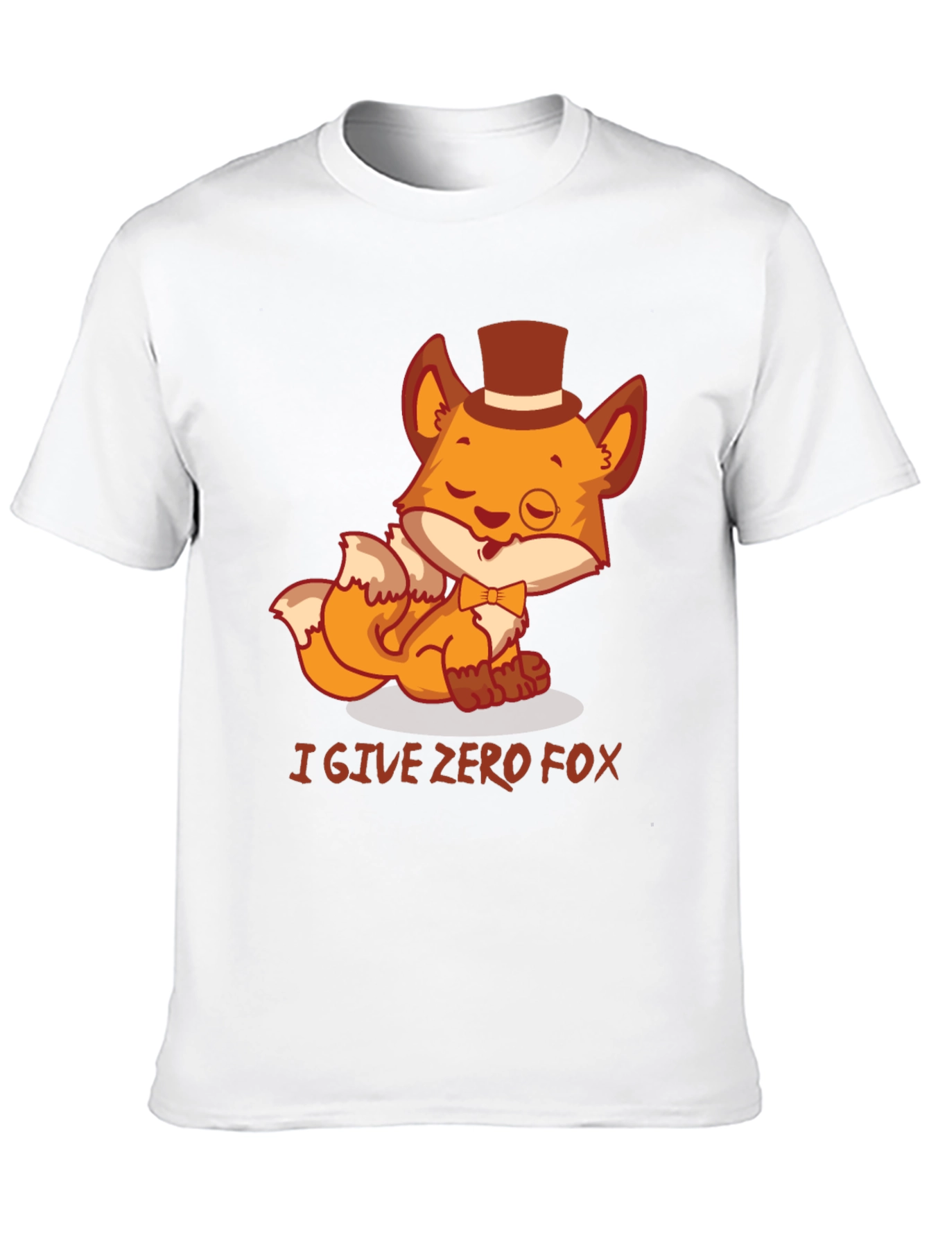 I Give Zero Fox Mens Black Graphic T-Shirt