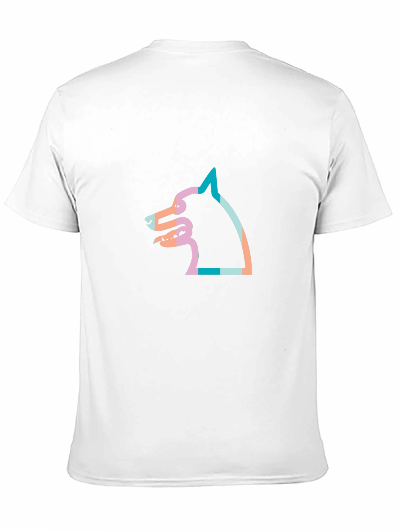 Modern Graphic Tee - Striped Dog Silhouette