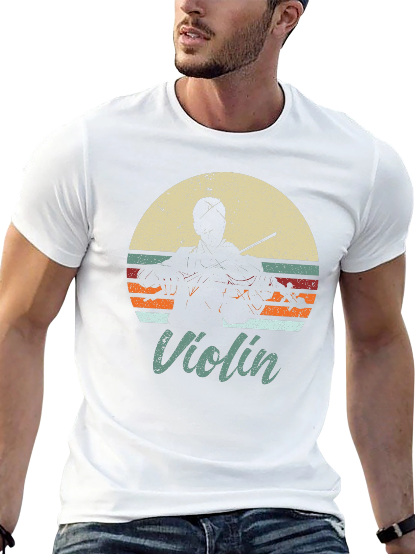 Retro Violin Player T-Shirt - Music Lover Tee
