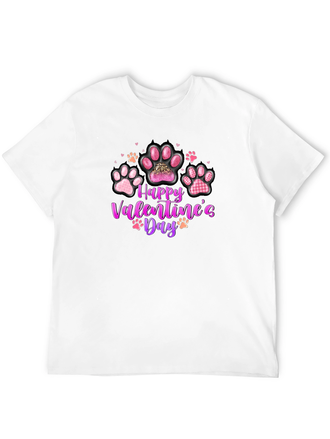 Happy Valentines Day Paw Print T-Shirt