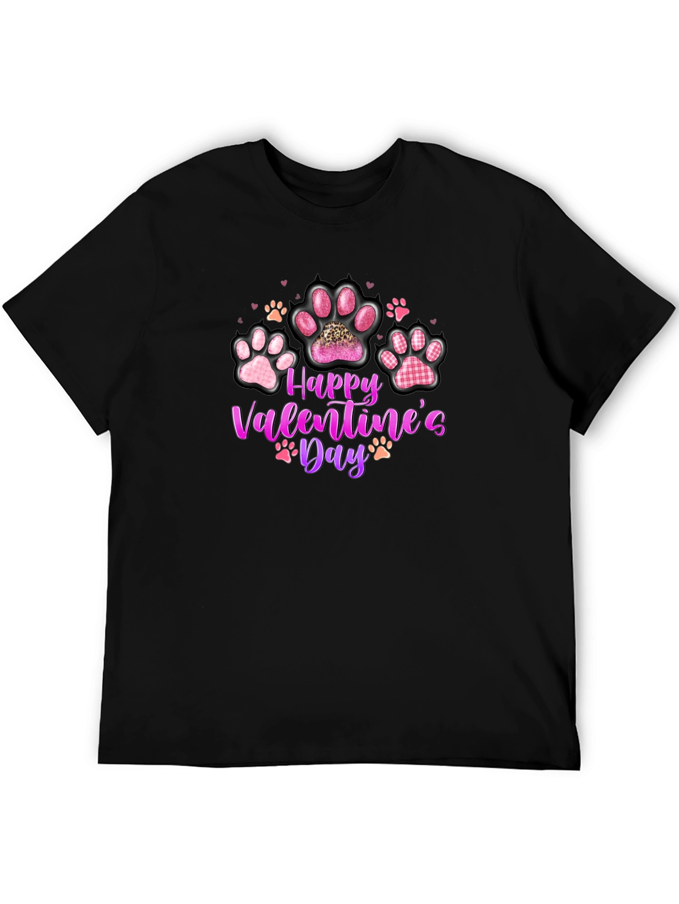 Happy Valentines Day Paw Print T-Shirt