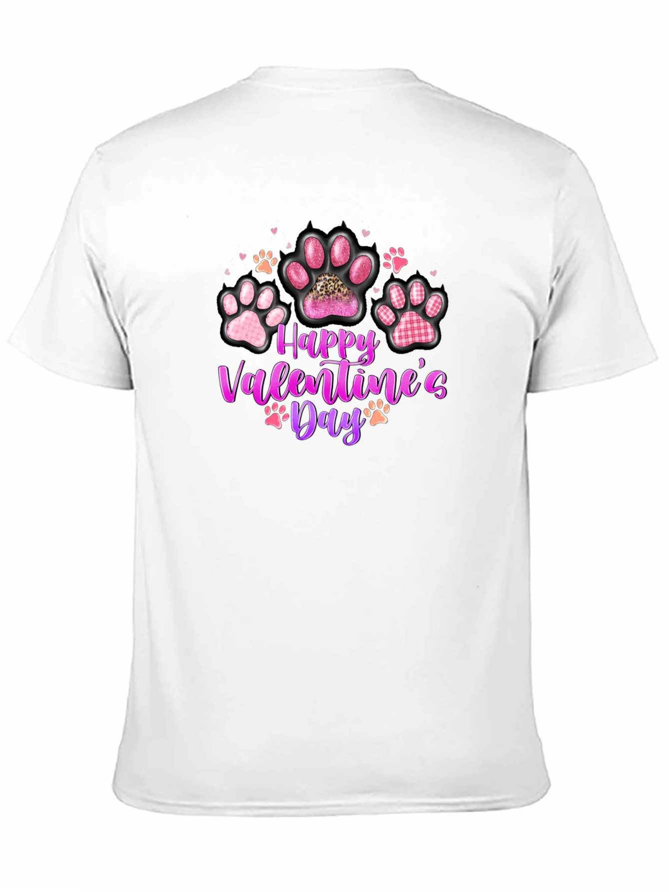 Happy Valentines Day Paw Print T-Shirt