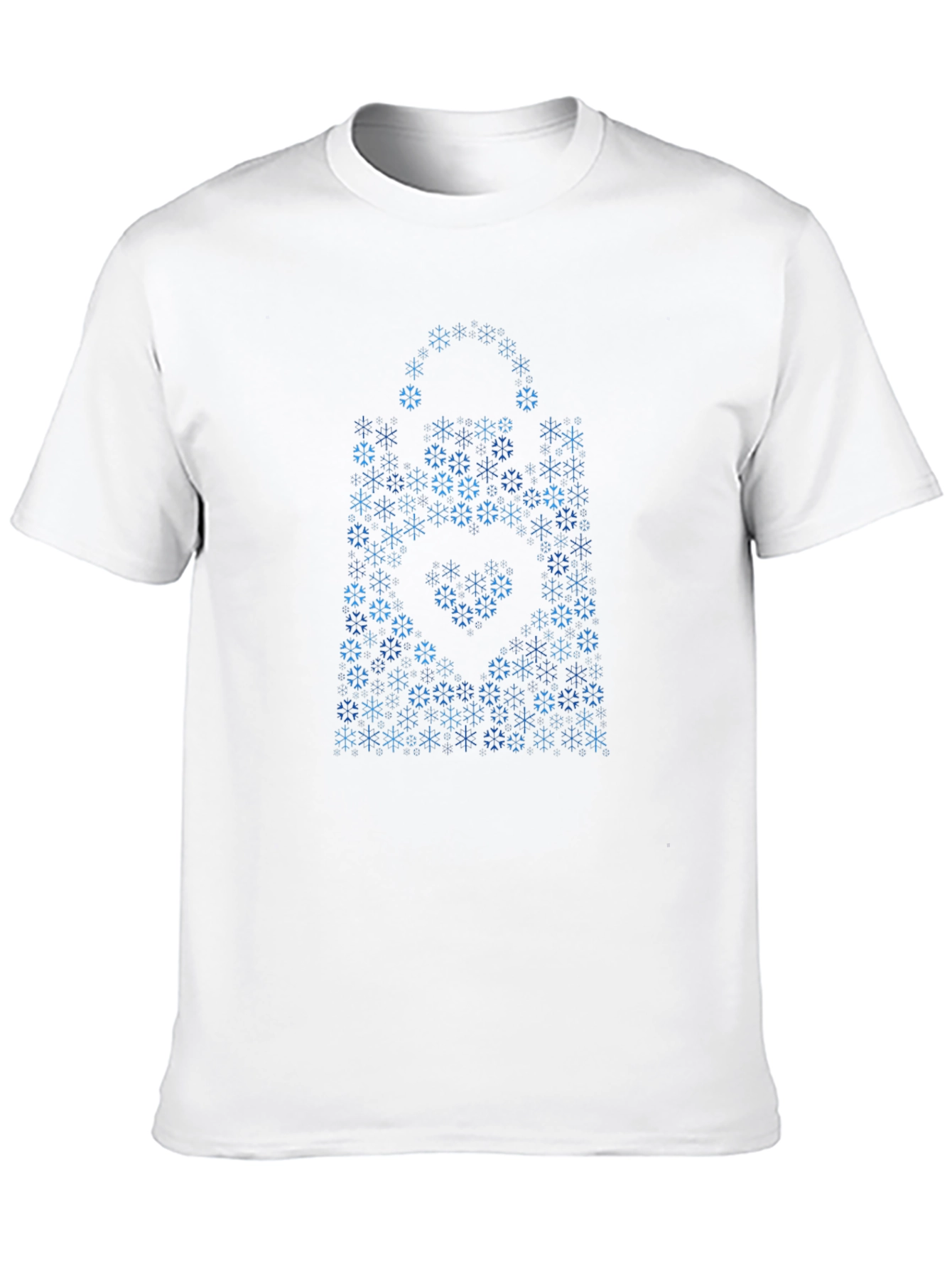 Geometric Snowflake Pattern Black T-Shirt