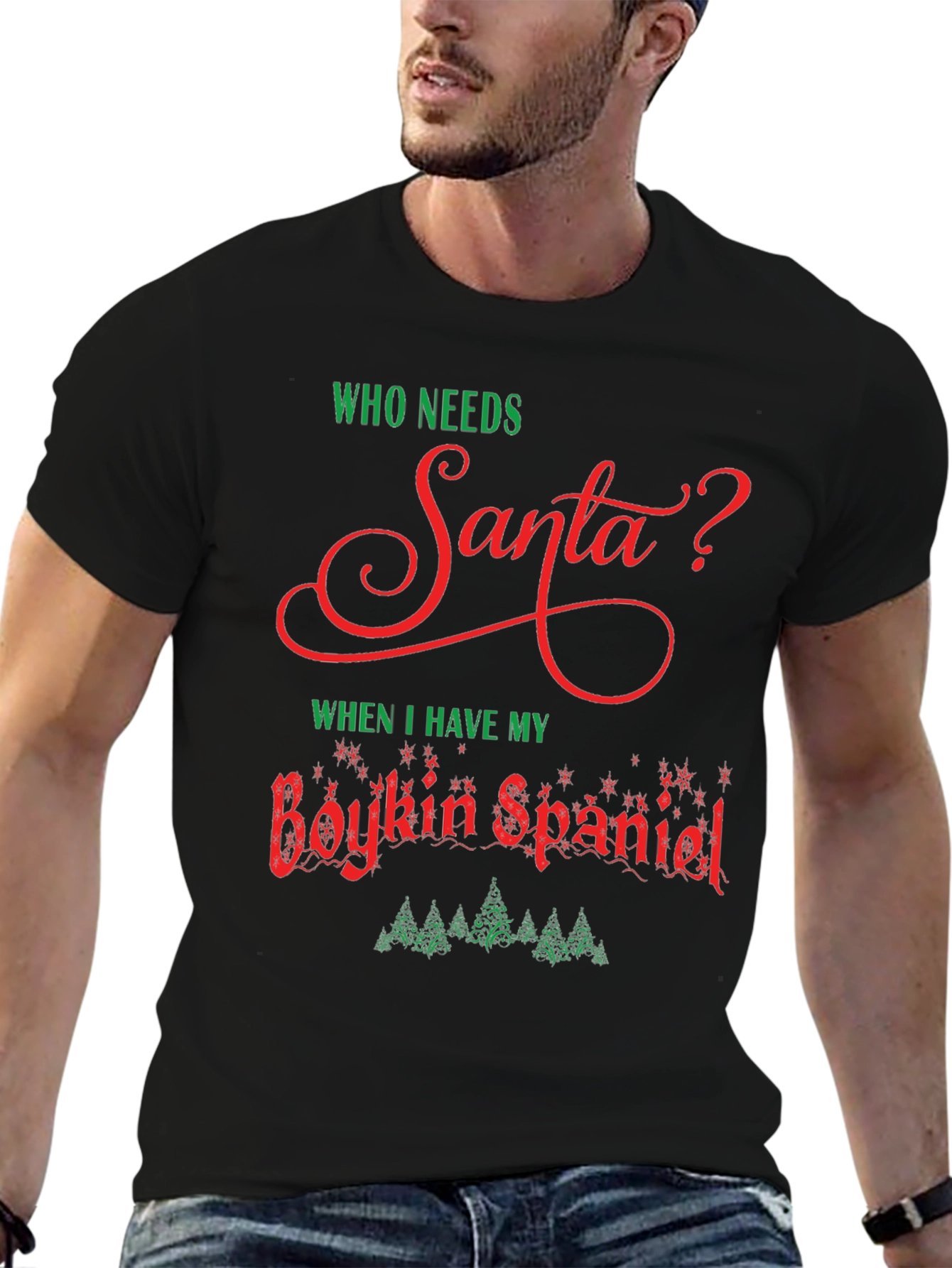 Who Needs Santa Boykin Spaniel Christmas T-Shirt
