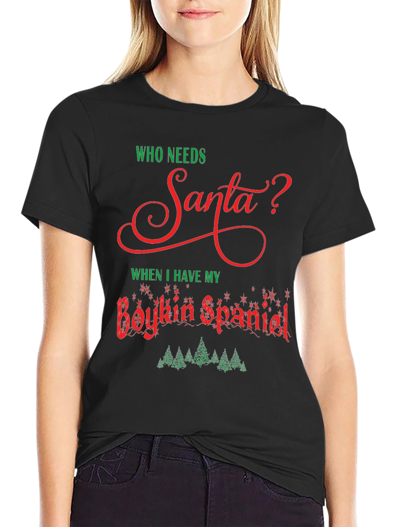Who Needs Santa Boykin Spaniel Christmas T-Shirt