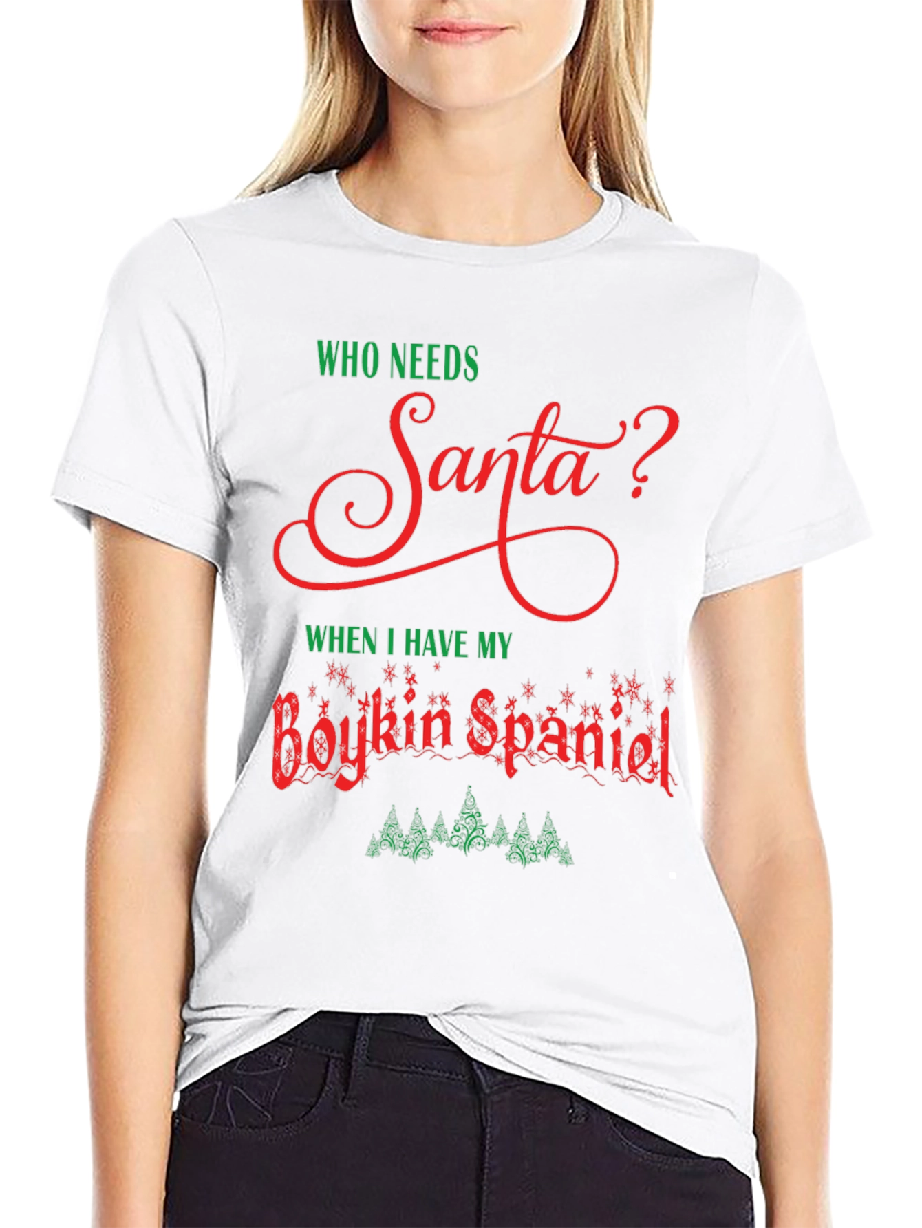 Who Needs Santa Boykin Spaniel Christmas T-Shirt