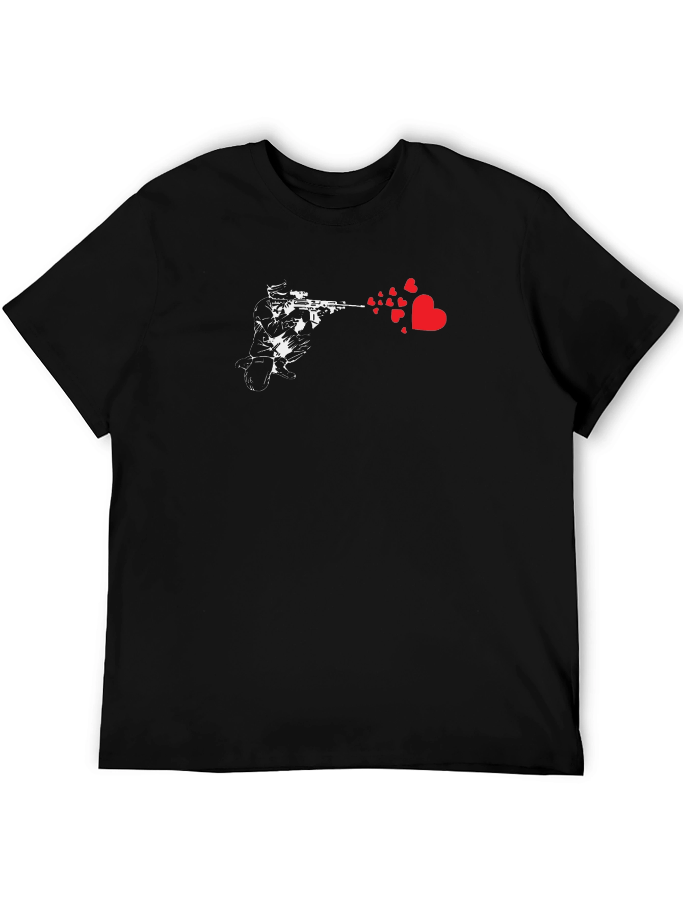 Love Sniper Black T-Shirt - Unique Graphic Tee