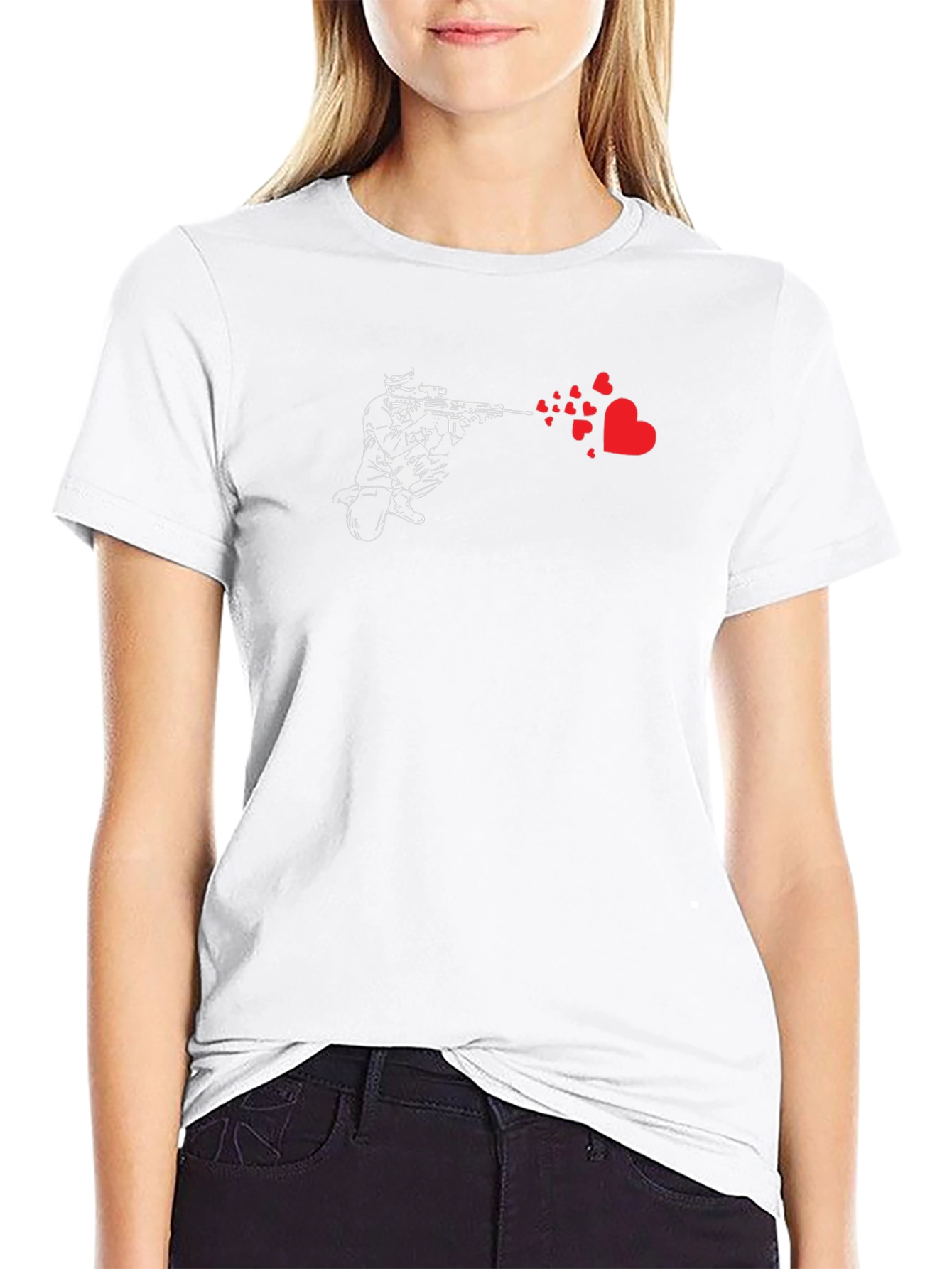Love Sniper Black T-Shirt - Unique Graphic Tee