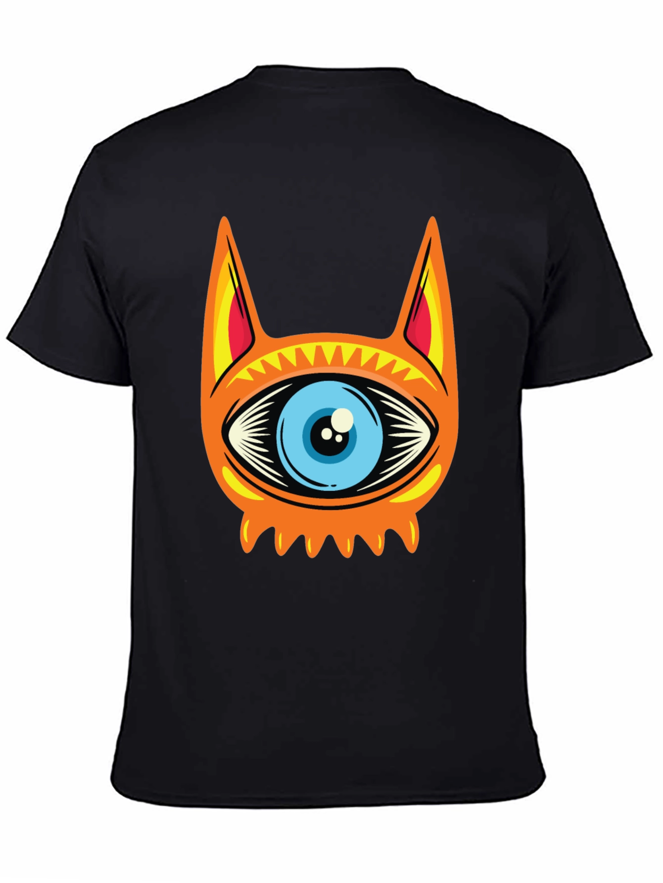 Eye Cat Graphic Black T-Shirt