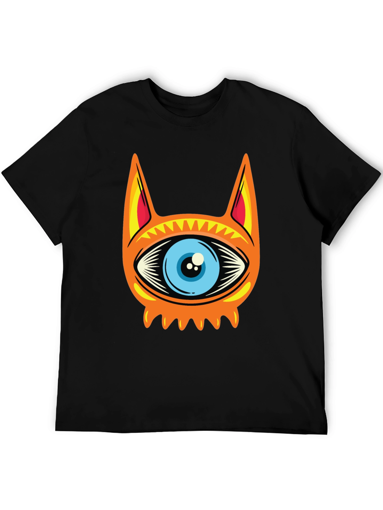 Eye Cat Graphic Black T-Shirt