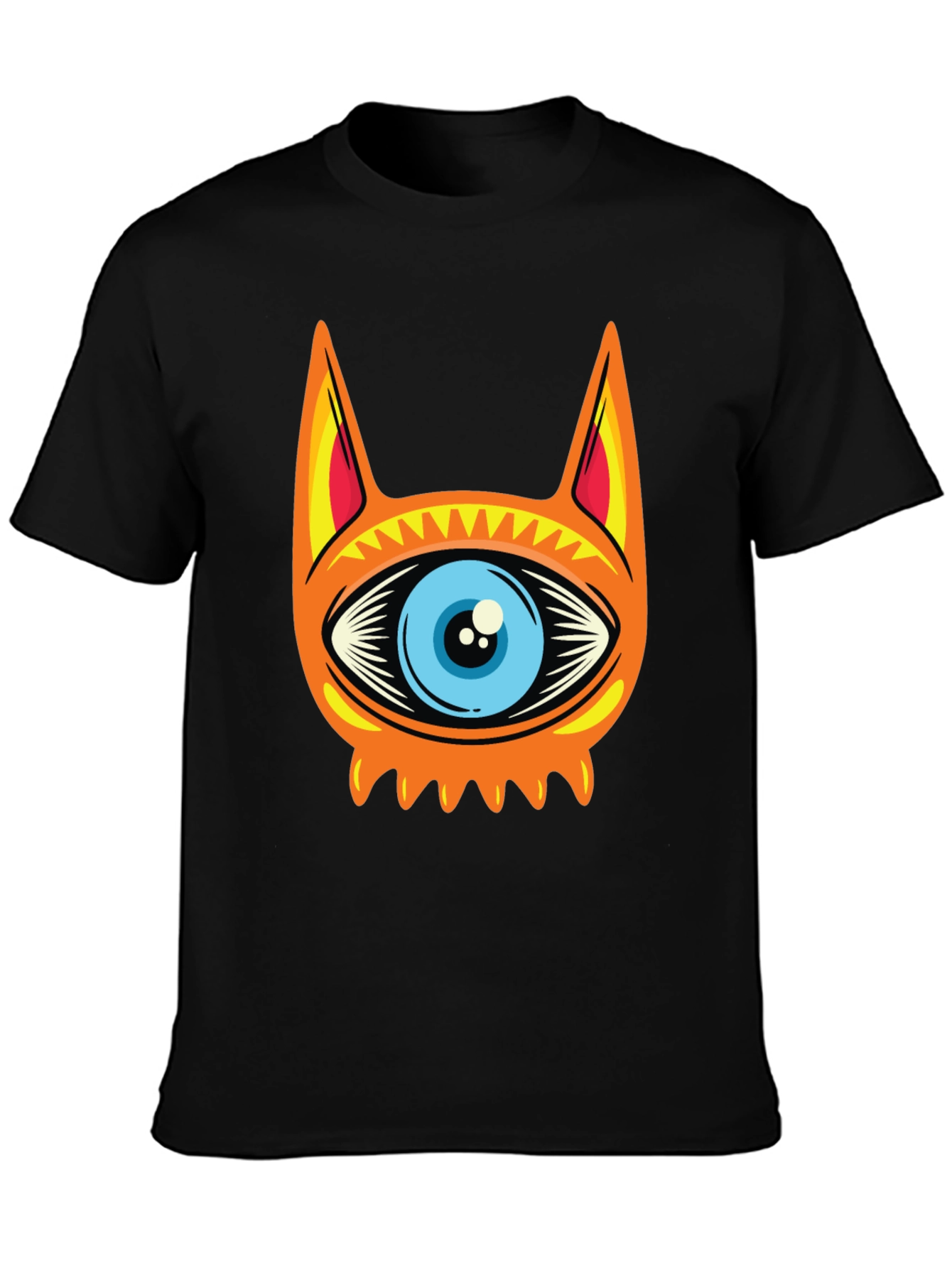 Eye Cat Graphic Black T-Shirt