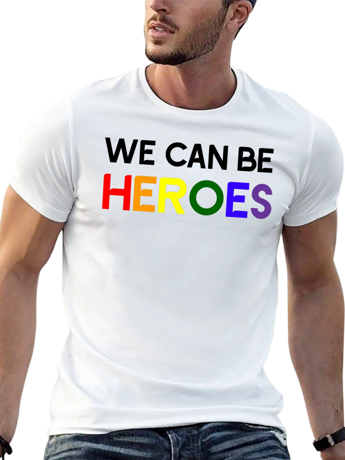 We Can Be Heroes T-Shirt - Pride Rainbow