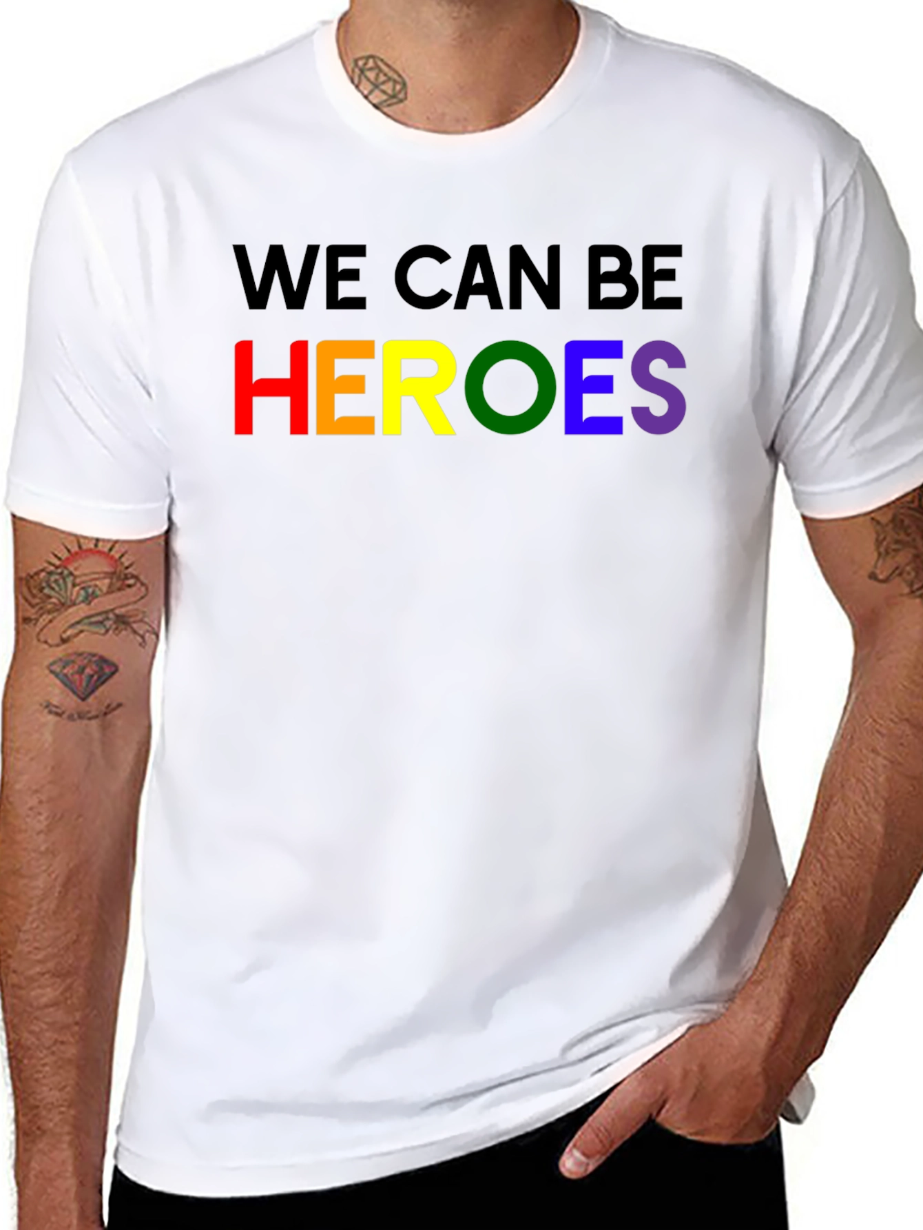 We Can Be Heroes T-Shirt - Pride Rainbow