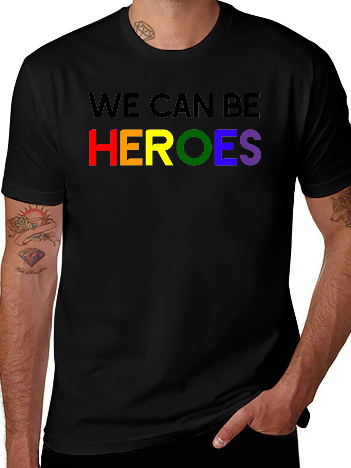 We Can Be Heroes T-Shirt - Pride Rainbow