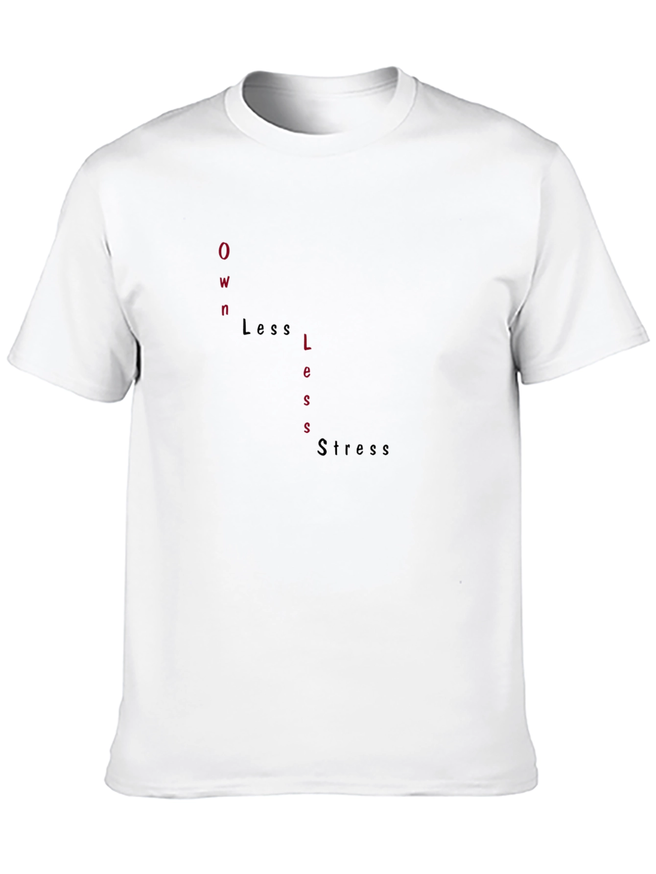 Own Less Stress Mens Black T-Shirt