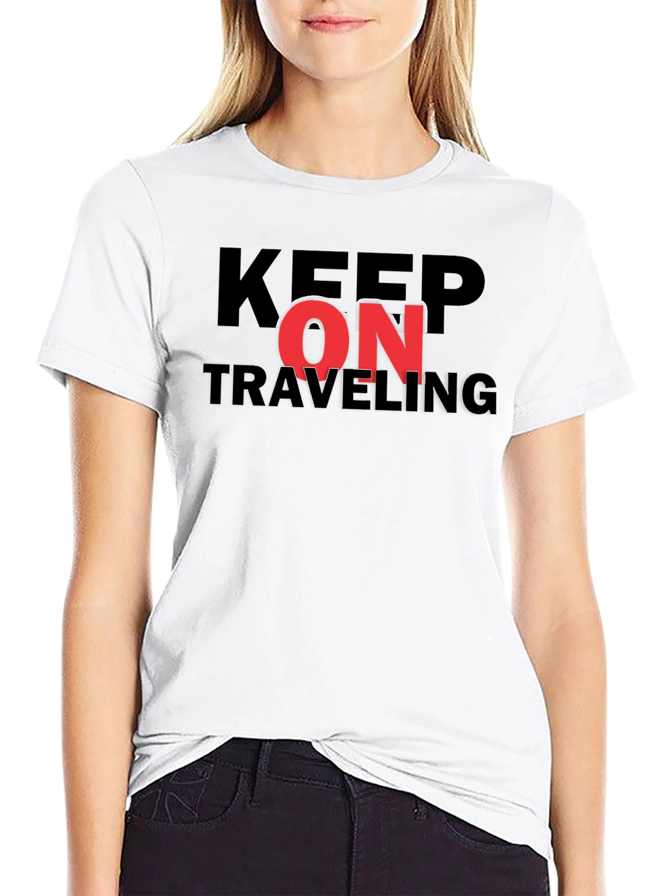 Keep On Traveling Graphic Black Tee