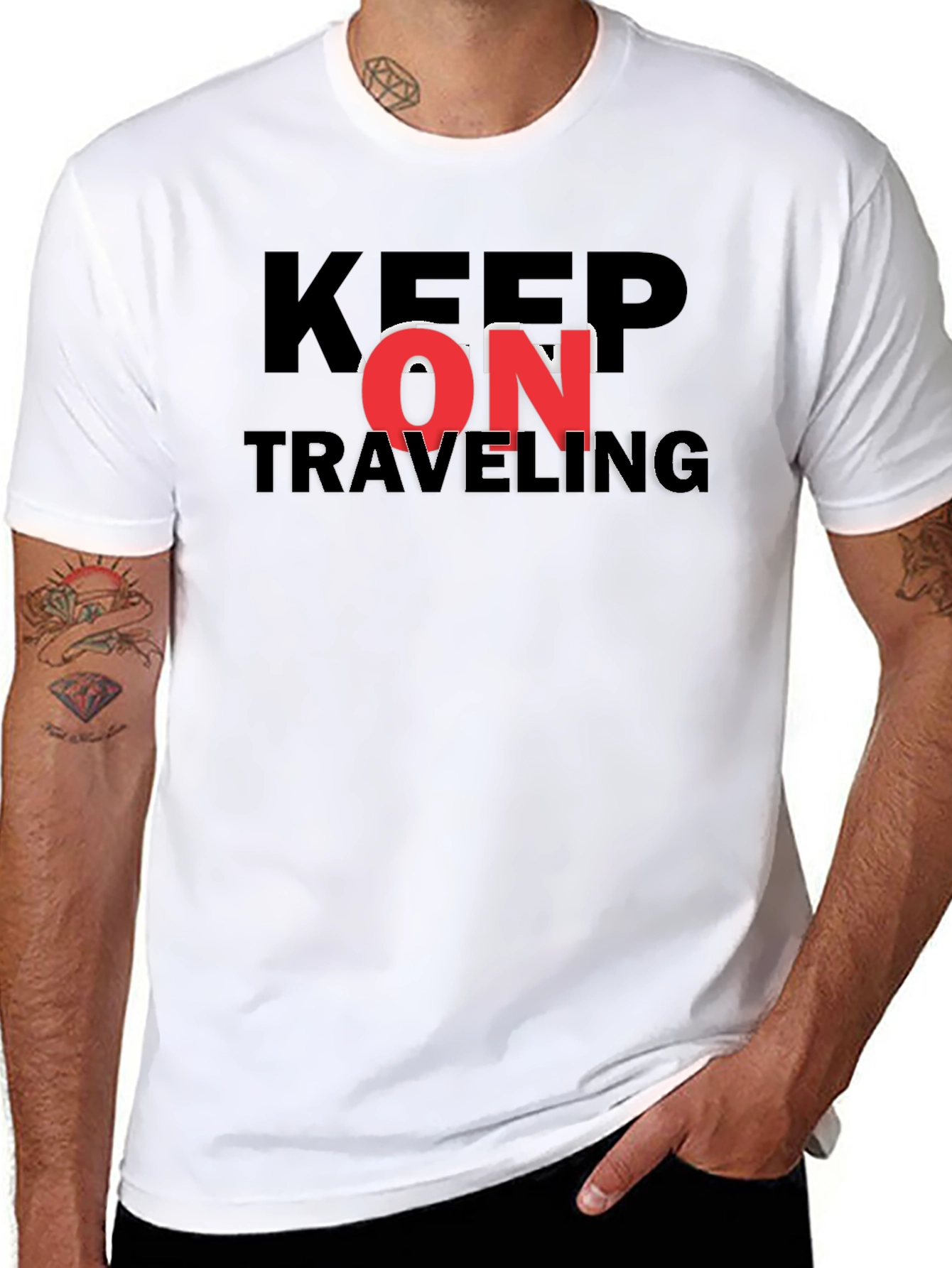 Keep On Traveling Graphic Black Tee