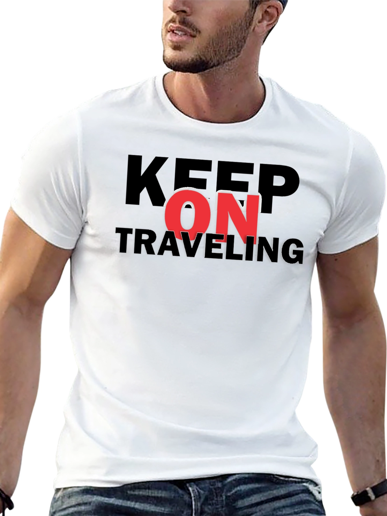 Keep On Traveling Graphic Black Tee