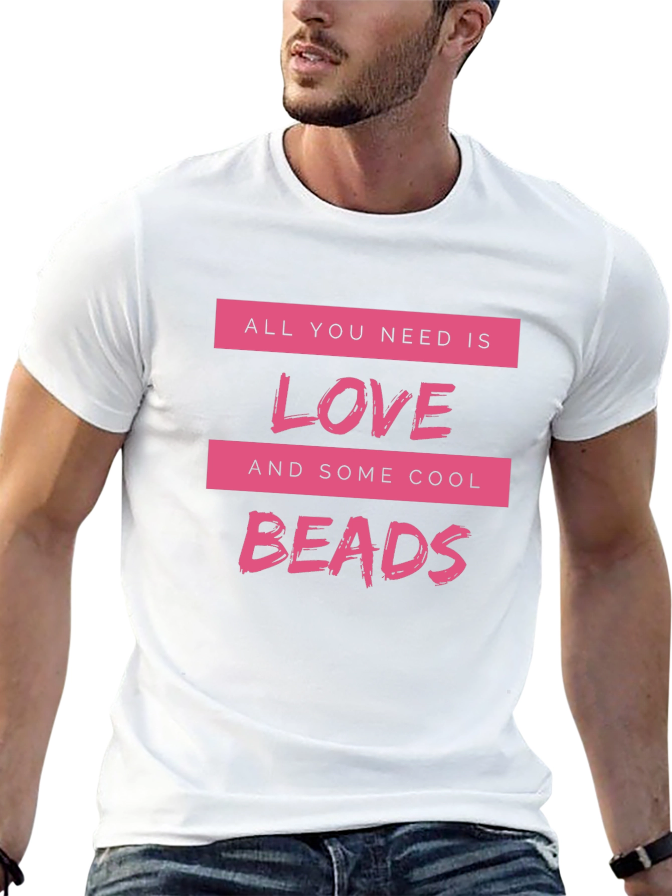 Love & Beads Black T-Shirt - Stylish Graphic Tee