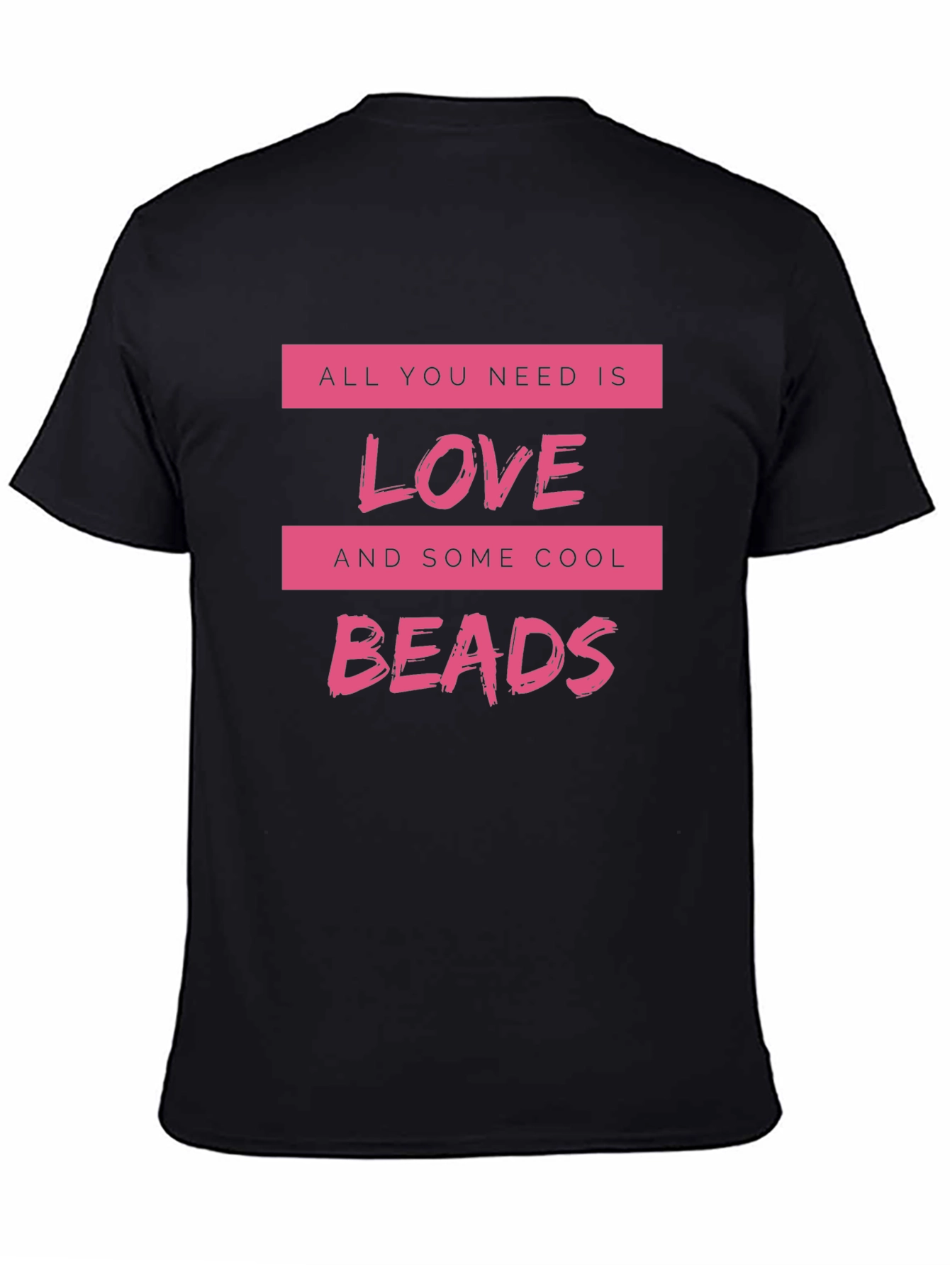 Love & Beads Black T-Shirt - Stylish Graphic Tee