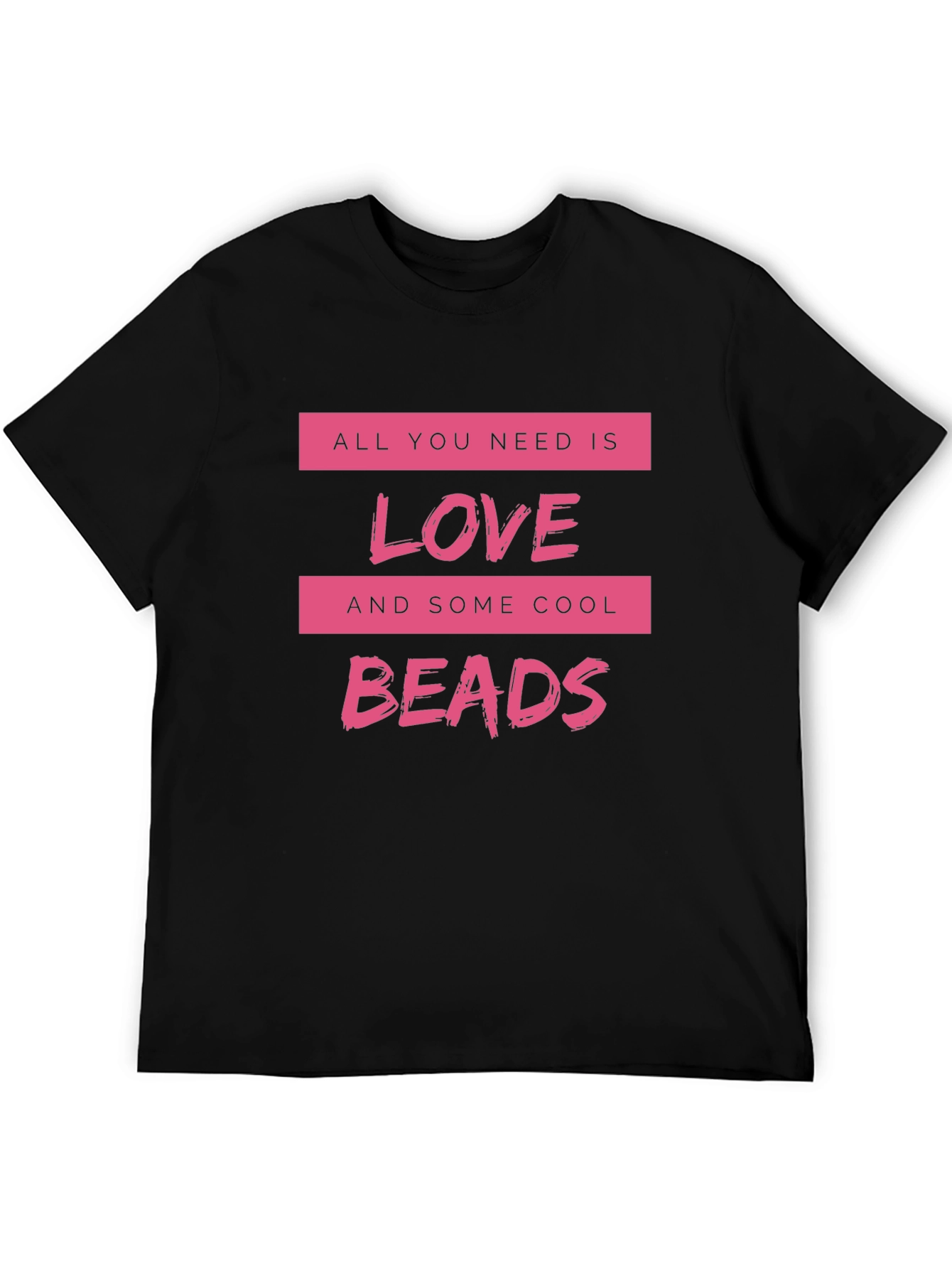 Love & Beads Black T-Shirt - Stylish Graphic Tee