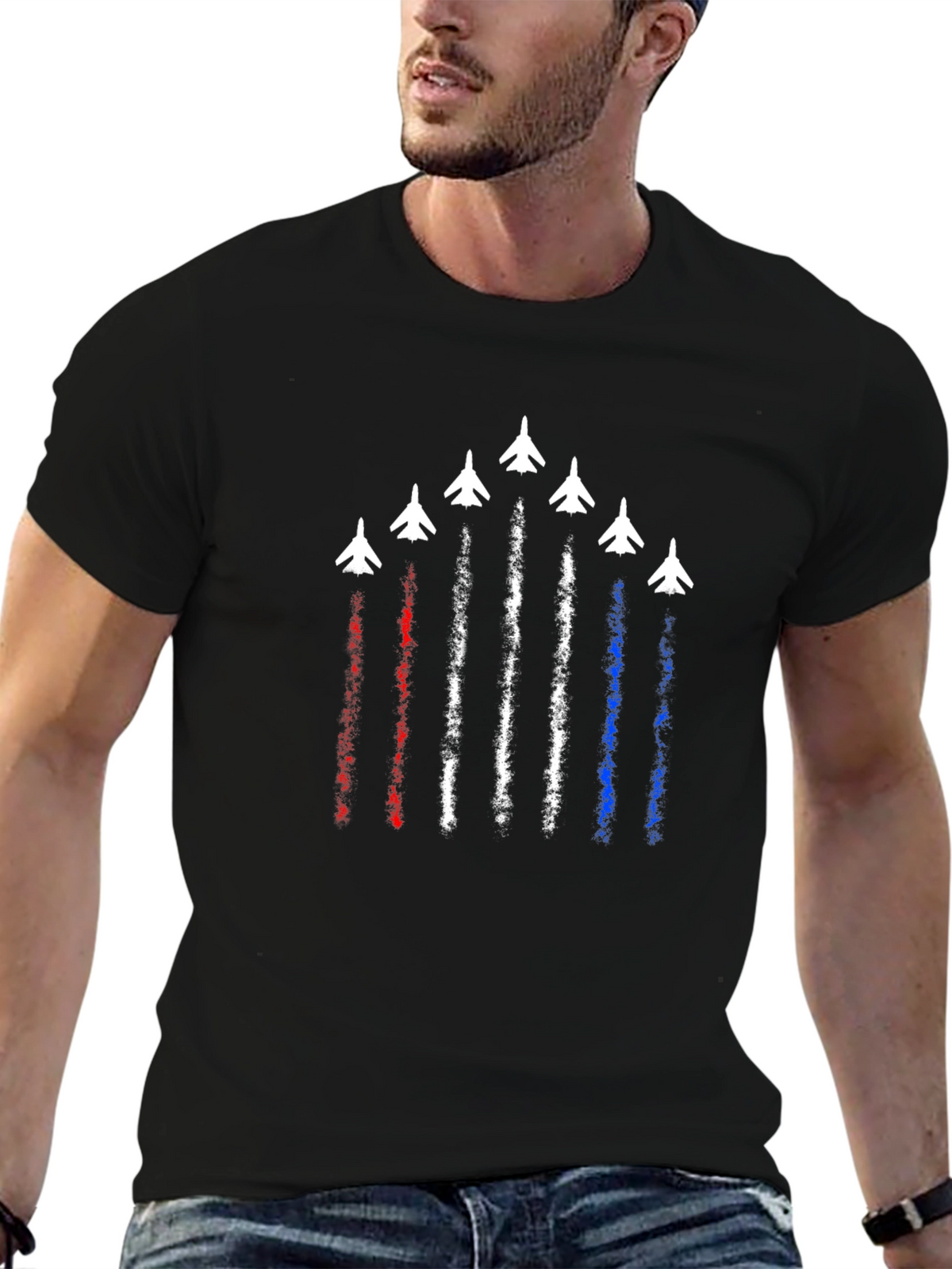 Patriotic Jet Formation Graphic Tee