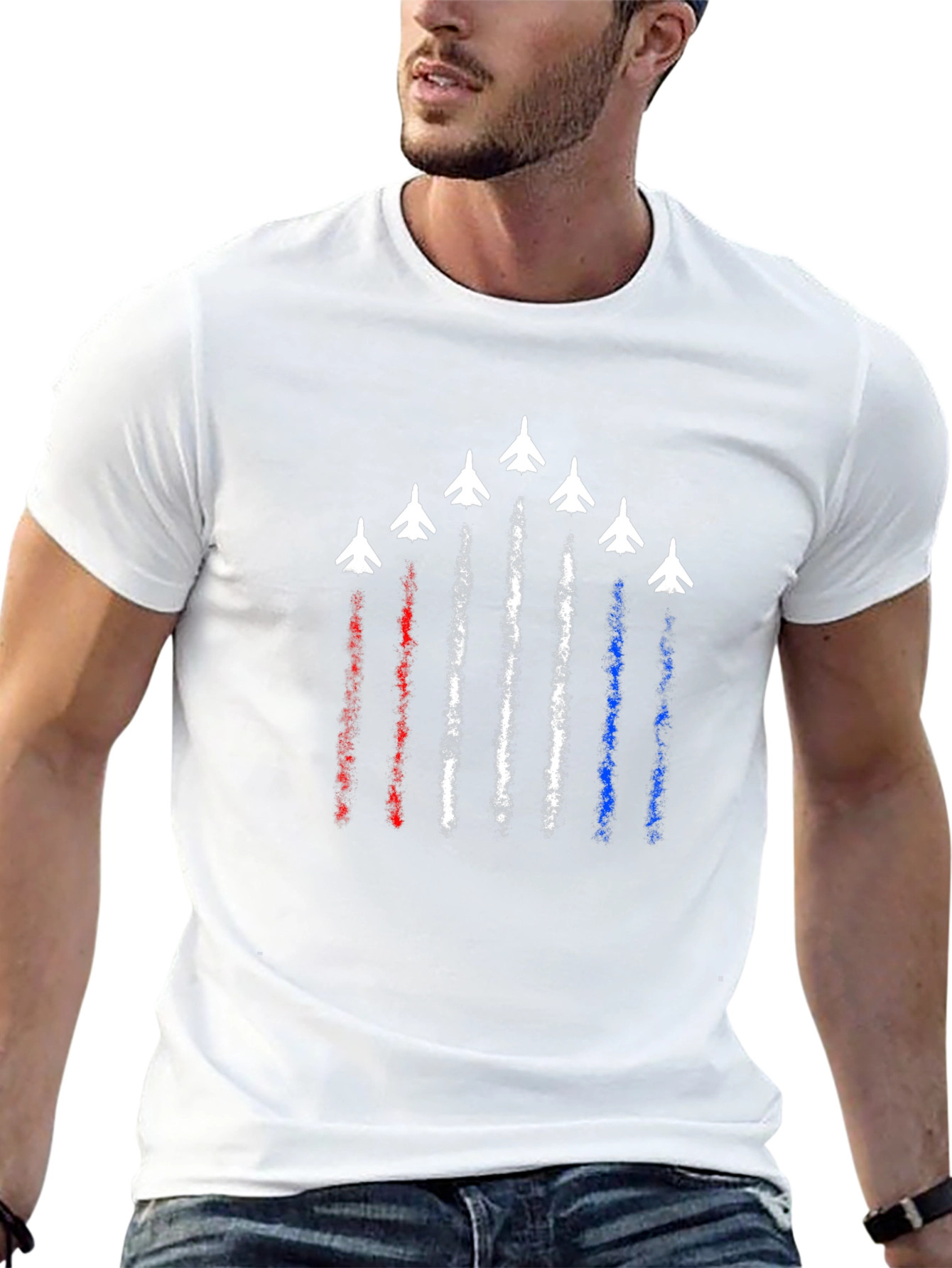 Patriotic Jet Formation Graphic Tee