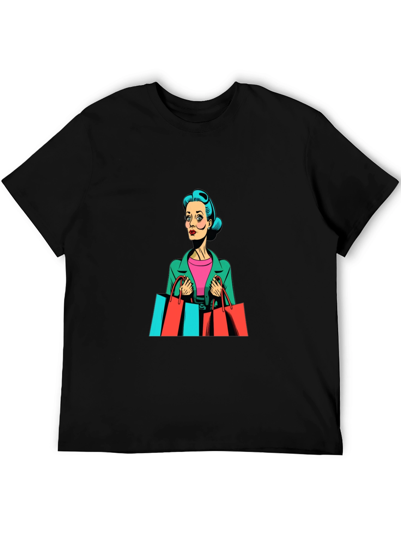 Retro Shopping Spree Graphic Tee - Black