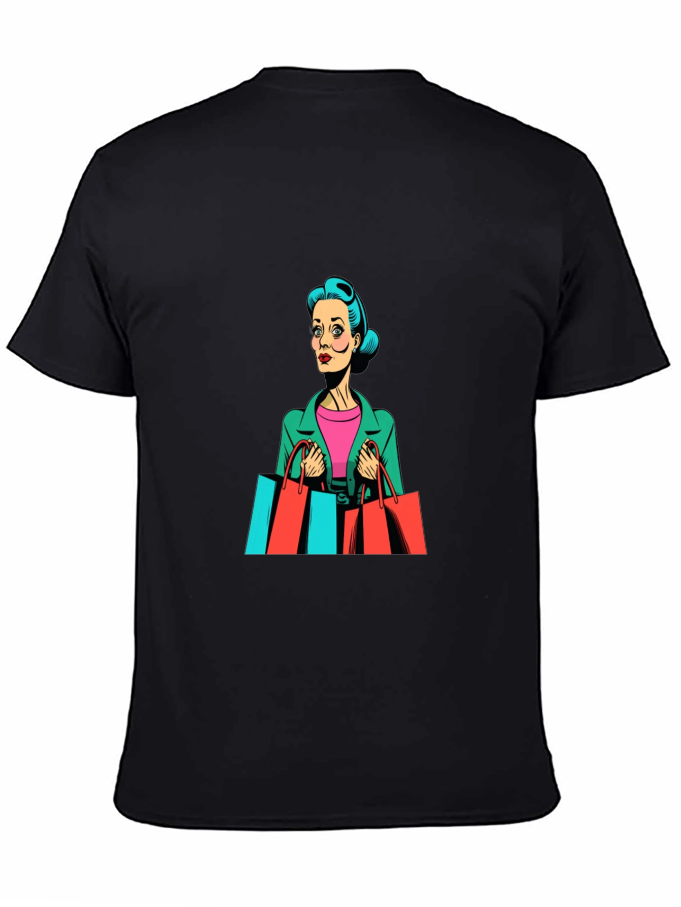 Retro Shopping Spree Graphic Tee - Black
